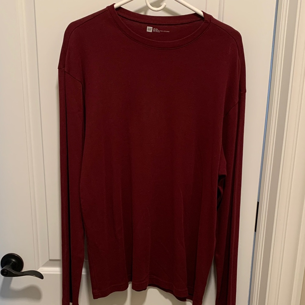 GAP Men's Deep Red Long Sleeve Tee. Size:XXL. Brand new.